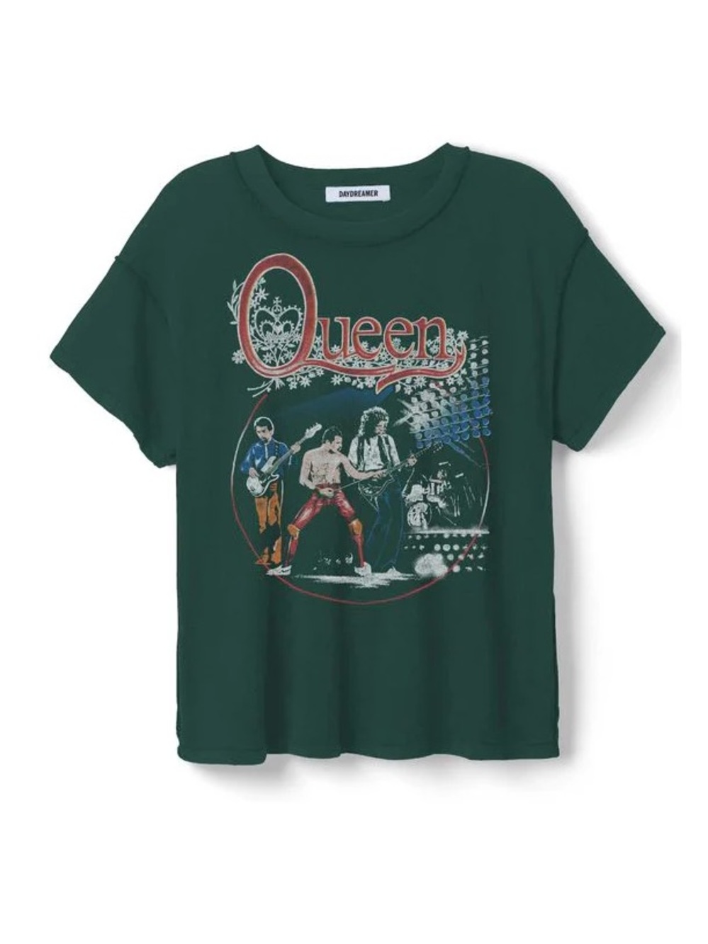 Daydreamer LA Queen Live Reverse Girlfriend Band Graphic Tee Emerald Green L